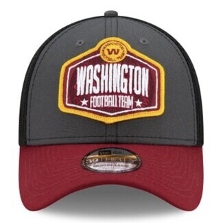 Washington Football Team Men’s New Era Black NFL Draft 39Thirty Fitted Trucker Hat