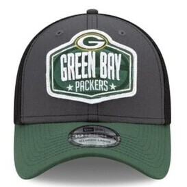 Green Bay Packers Men’s New Era Black NFL Draft 39Thirty Fitted Trucker Hat