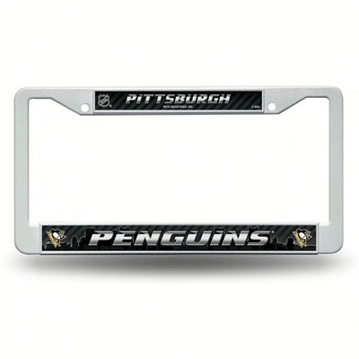 Pittsburgh Penguins White Plastic License Plate Frame