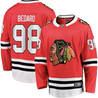 Chicago Blackhawks Connor Bedard Men’s Fanatics Branded Red 2023 NHL Draft Home Breakaway Player Jersey