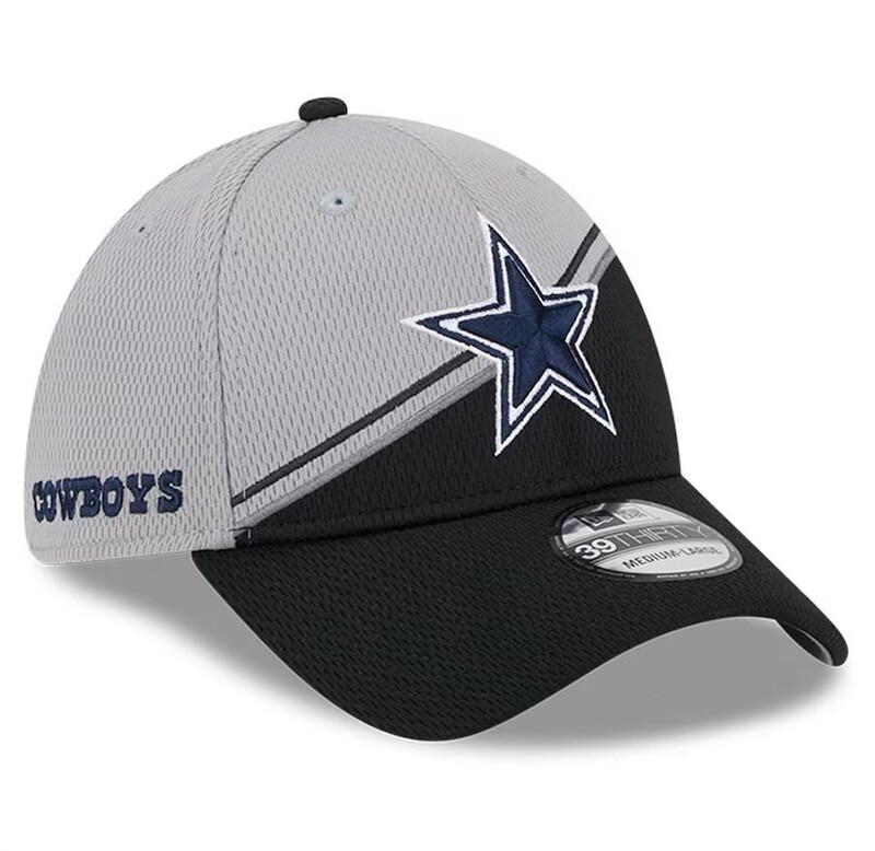 Dallas Cowboys Men’s New Era Grey/Black 2023 Sideline 39THIRTY Flex Hat