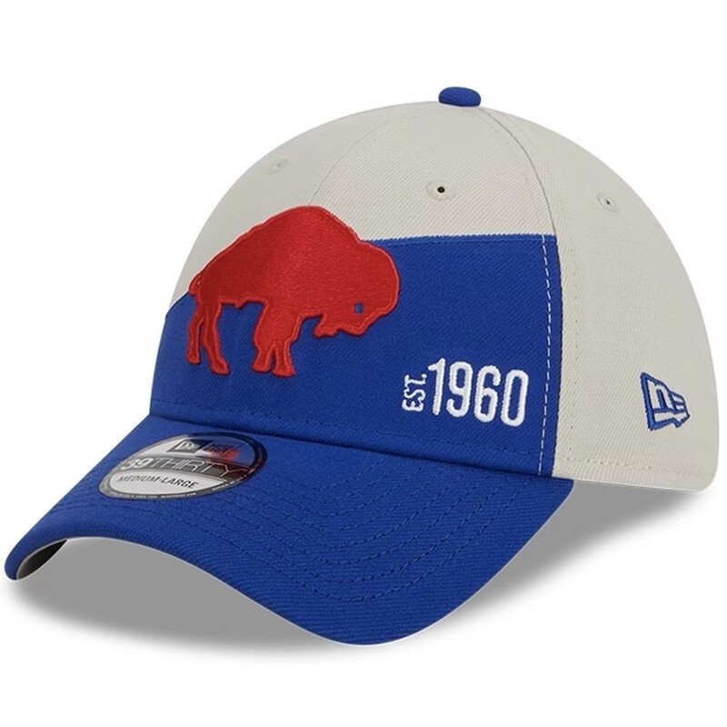 Buffalo Bills Men’s New Era Cream/Blue Historic 39THIRTY Flex Hat