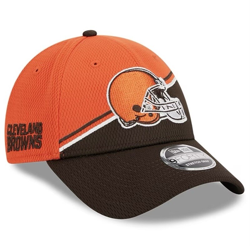 Cleveland Browns Men’s New Era Brown/Orange 2023 Sideline 9FORTY Adjustable Hat