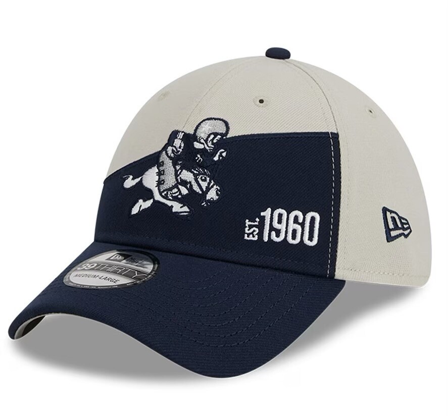 Dallas Cowboys Men’s New Era Cream/Navy 2023 Historic 39THIRTY Flex Hat