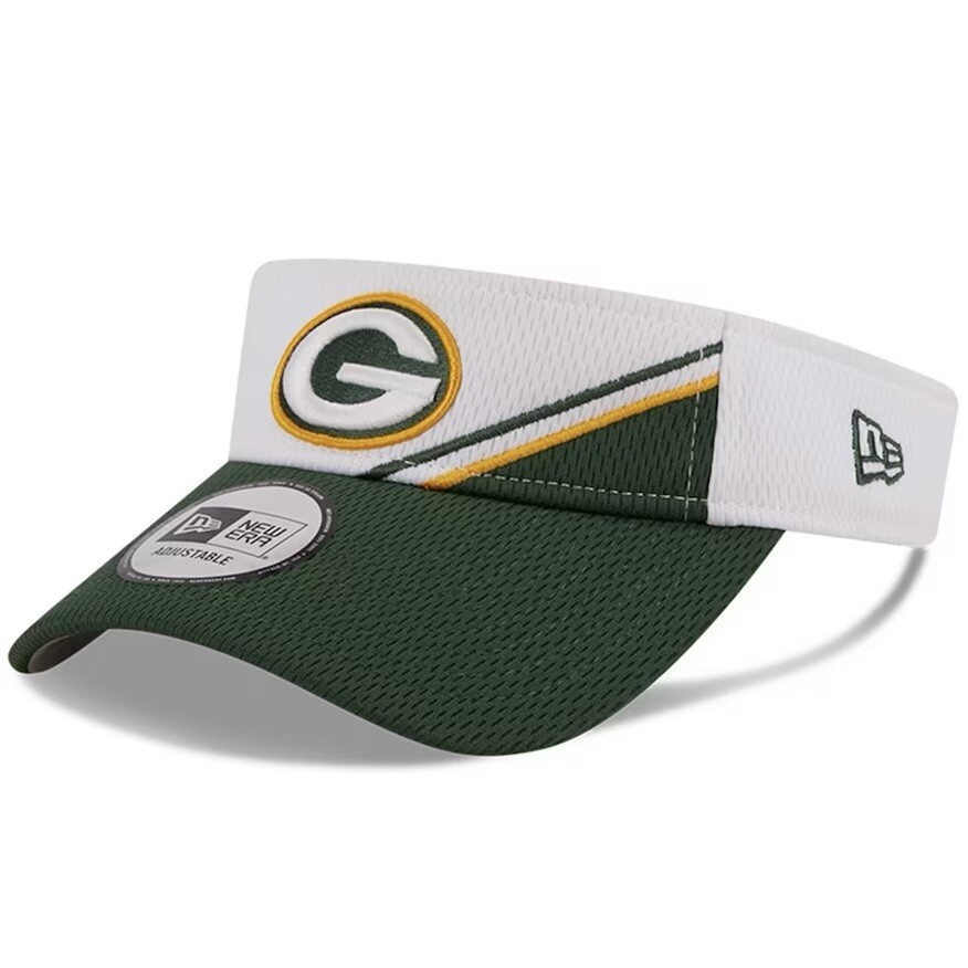 Green Bay Packers Men’s New Era White/Green Sideline Adjustable Visor