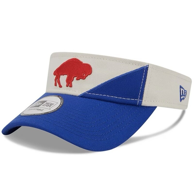 Buffalo Bills Retro Men’s New Era Cream/Royal Sideline Adjustable Visor