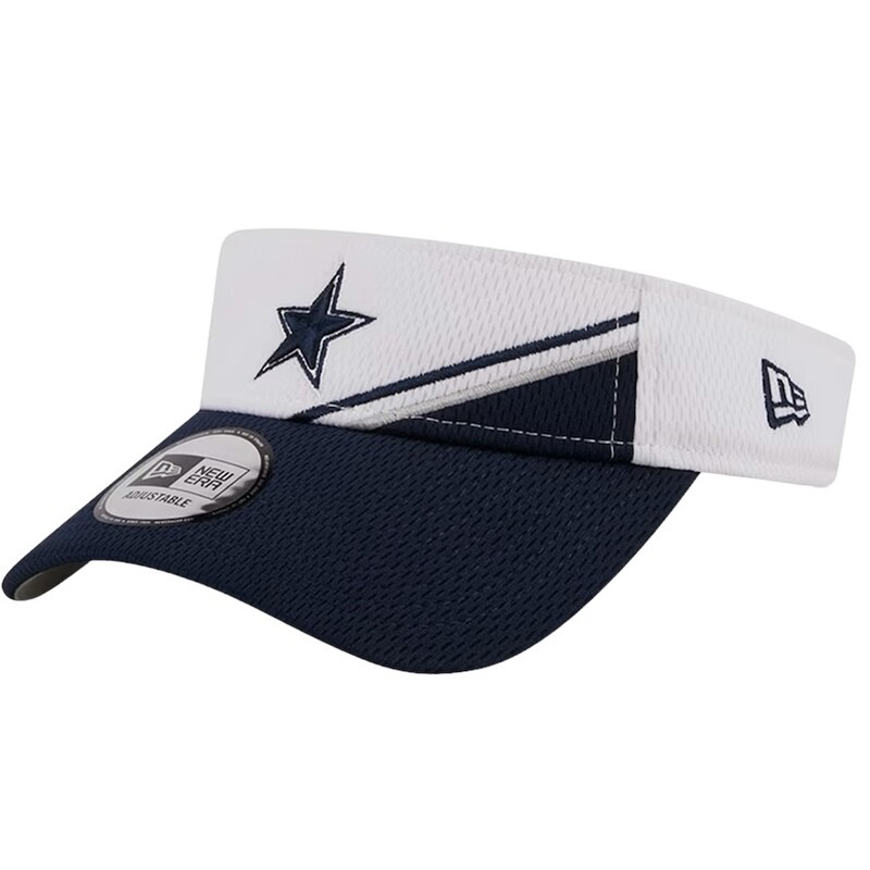 Dallas Cowboys Men’s New Era White/Navy 2023 Sideline Adjustable Visor