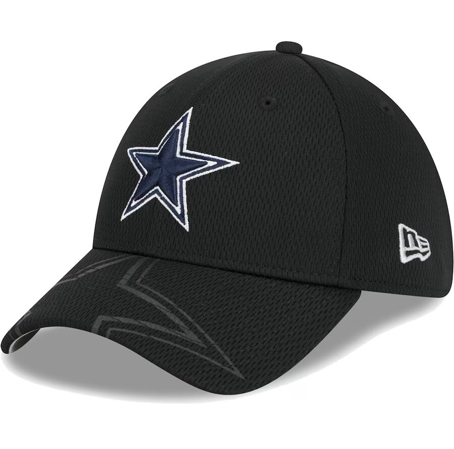 Dallas Cowboys Men’s New Era Black Top Visor 39THIRTY Flex Hat