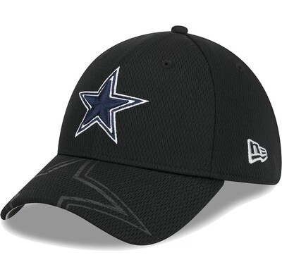 Dallas Cowboys Men’s New Era Black Top Visor 39THIRTY Flex Hat