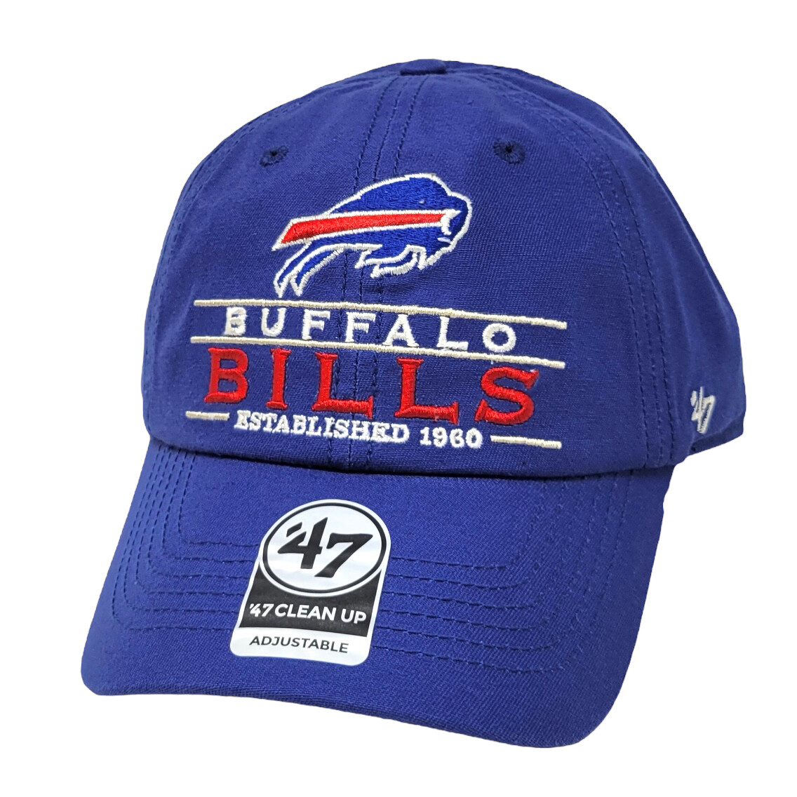 Men's '47 White Buffalo Bills Logo Clean Up Adjustable Hat