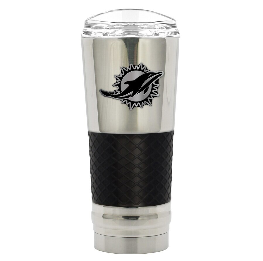 Miami Dolphins Stealth Legacy Chrome 24oz Draft Travel Tumbler