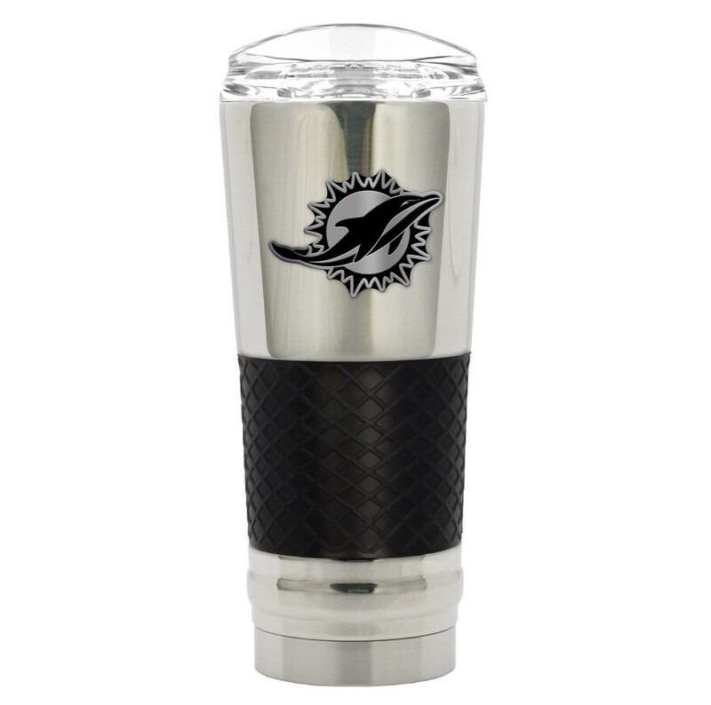 Miami Dolphins Stealth Legacy Chrome 24oz Draft Travel Tumbler