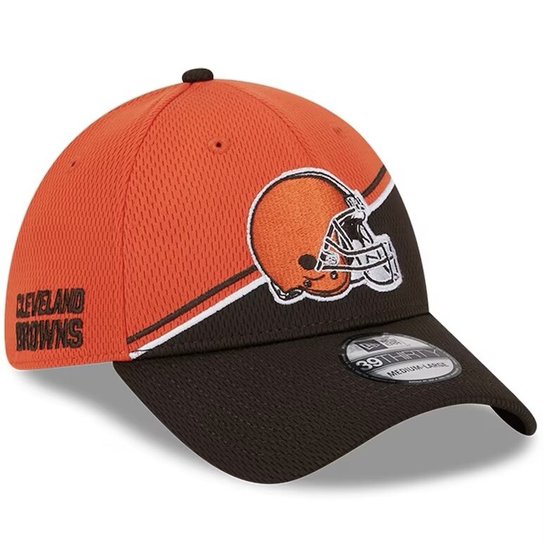 Cleveland Browns Men’s New Era Orange/Brown 2023 Sideline 39THIRTY Flex Hat