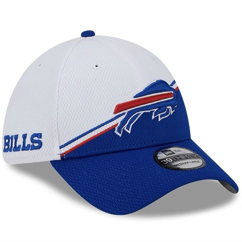 Buffalo Bills Men’s New Era White/Blue Sideline 39THIRTY Flex Hat