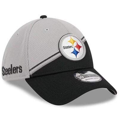 Pittsburgh Steelers Men’s New Era Grey/Black 2023 Sideline 39THIRTY Flex Hat