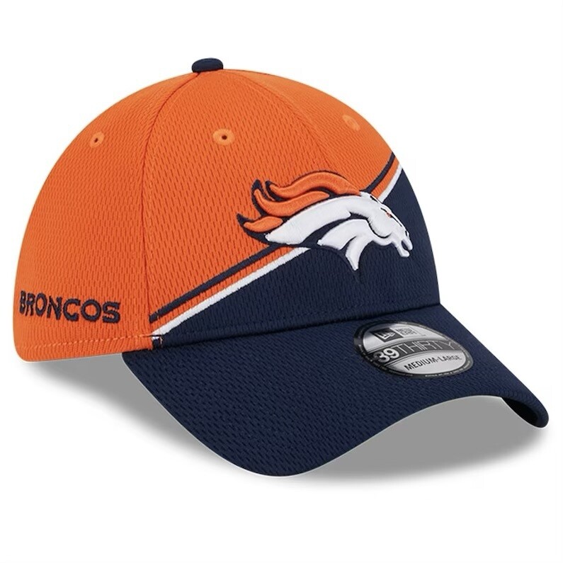 Denver Broncos Men’s New Era Orange/Navy Sideline 39THIRTY Flex Hat