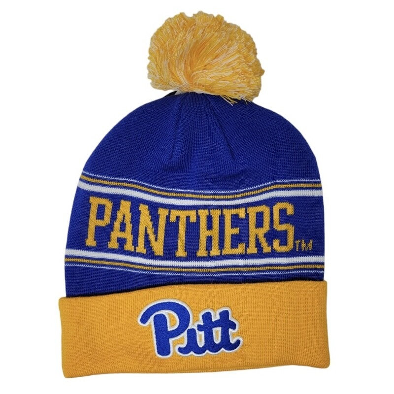 Pitt Panthers Men's Top of the World Cuffed Pom Knit Hat