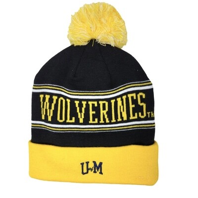 Michigan Wolverines Men's Top of the World Cuffed Pom Knit Hat