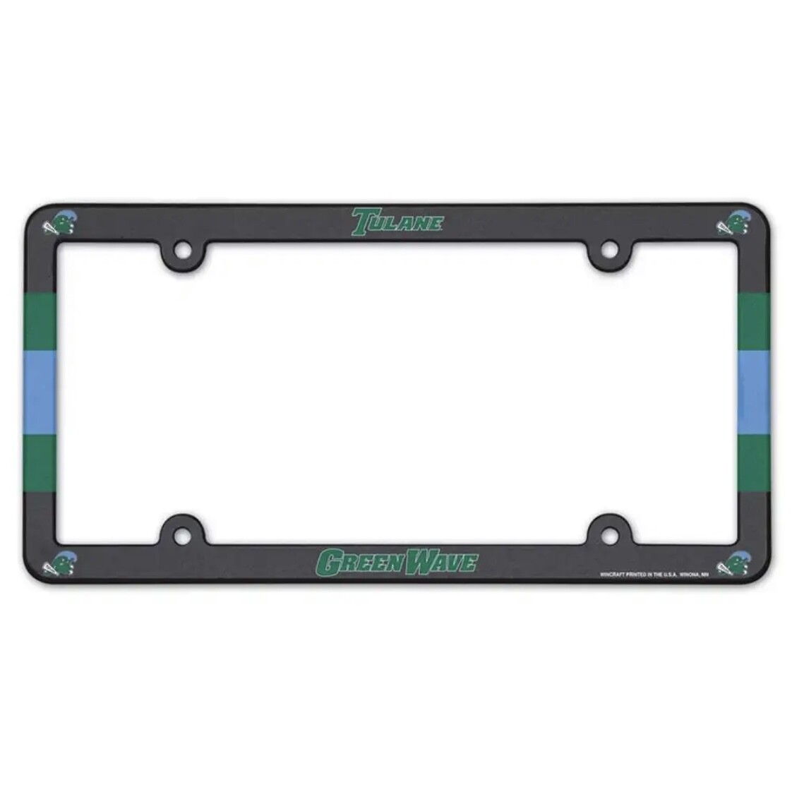 Tulane Green Wave Plastic License Plate Frame