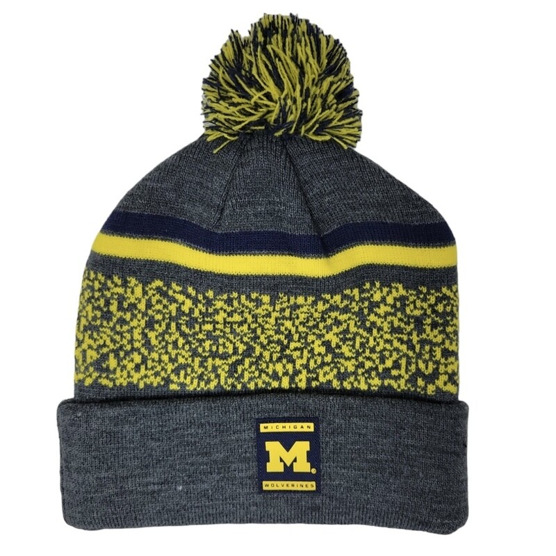 Michigan Wolverines Men's Top of the World Cuffed Pom Knit Hat