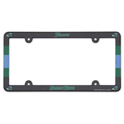 Tulane Green Wave Plastic License Plate Frame Tulane Green Wave Plastic License Plate Frame