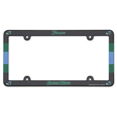 Tulane Green Wave Plastic License Plate Frame