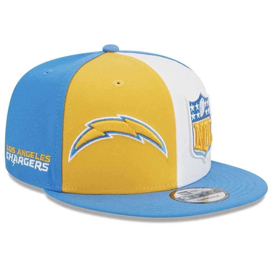 Los Angeles Chargers Men’s New Era Yellow/Powder Blue 2023 Sideline 9FIFTY Snapback Hat