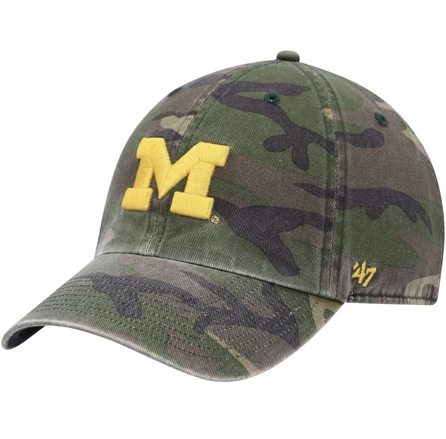 Michigan Wolverines Men’s Camo 47 Brand Clean Up Adjustable Hat