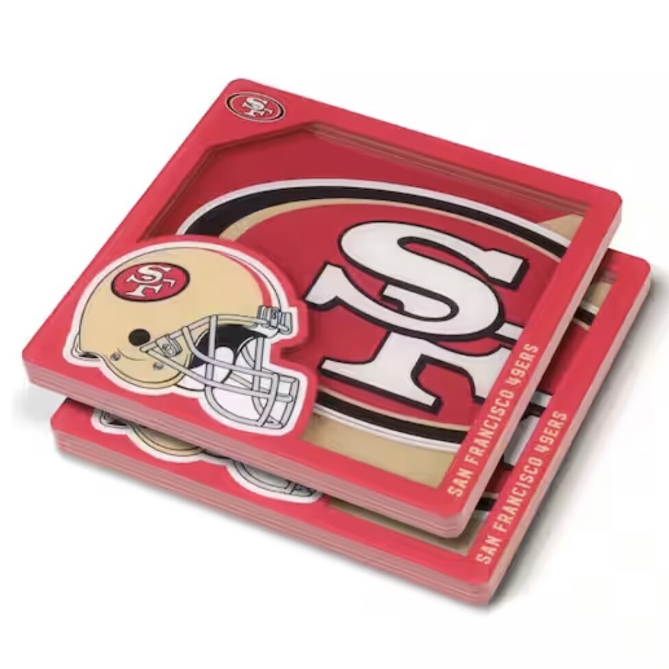 San Francisco 49ers 3D Logo 2-Piece Assorted Colors Acrylic Coasters