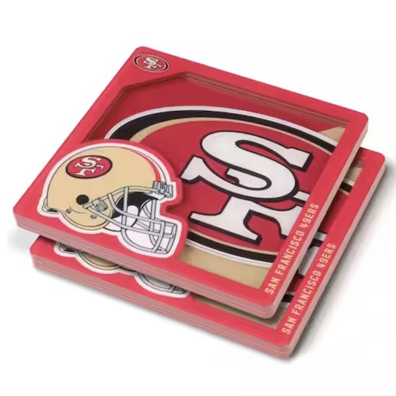 San Francisco 49ers 3D Logo 2-Piece Assorted Colors Acrylic Coasters