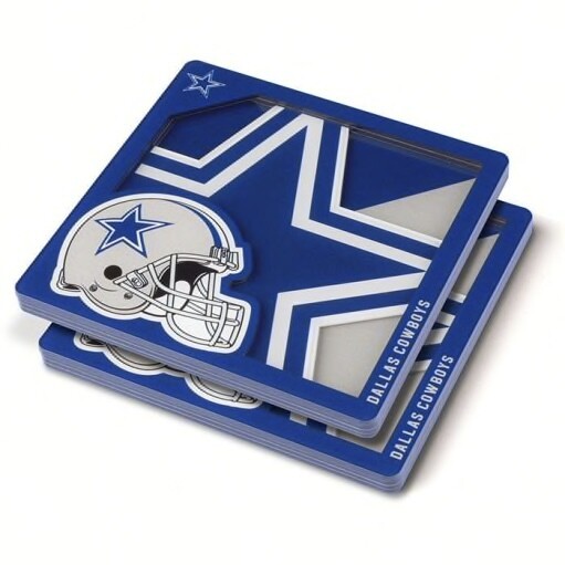 Dallas Cowboys 3D Logo 2-Piece Assorted Colors Acrylic Coasters