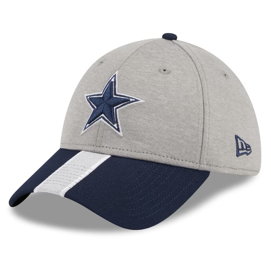 Dallas Cowboys Men’s New Era Heather Silver Stripe 39THIRTY Flex Hat
