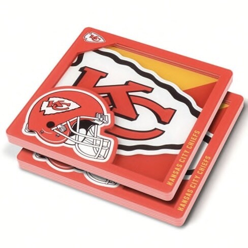 Kansas City Chiefs 3D Logo 2-Piece Assorted Colors Acrylic Coasters