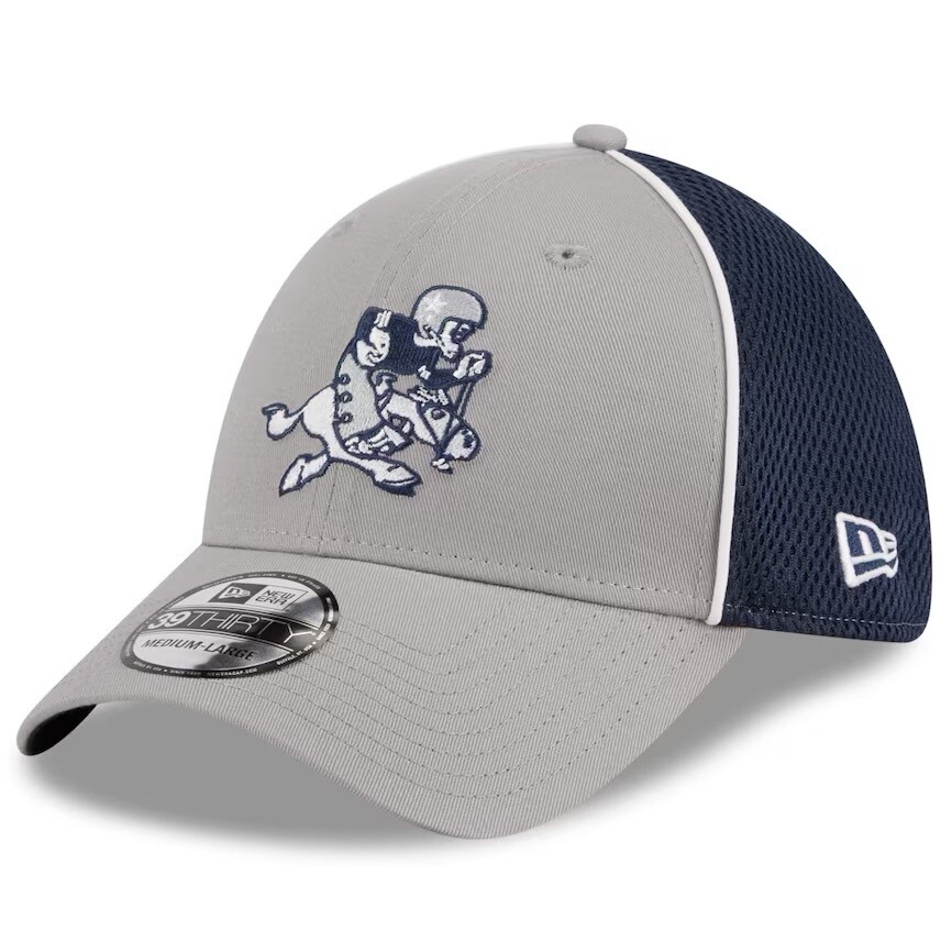 Dallas Cowboys Men’s New Era Silver/Navy Pipe Retro Joe 39THIRTY Flex Hat