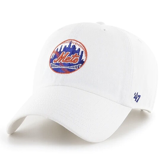 New York Mets Men’s White 47 Brand Clean Up Adjustable Hat
