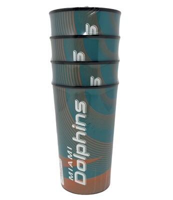 Miami Dolphins 22oz Plastic Slant Hardwall Cup Set