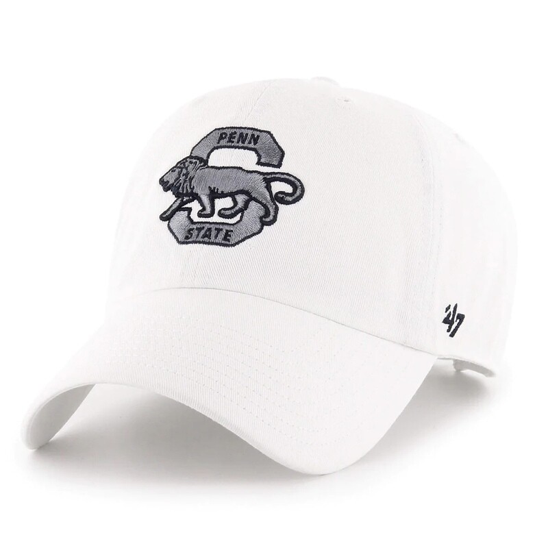 Penn State Nittany Lions Men’s White Vintage 47 Brand Clean Up Adjustable Hat