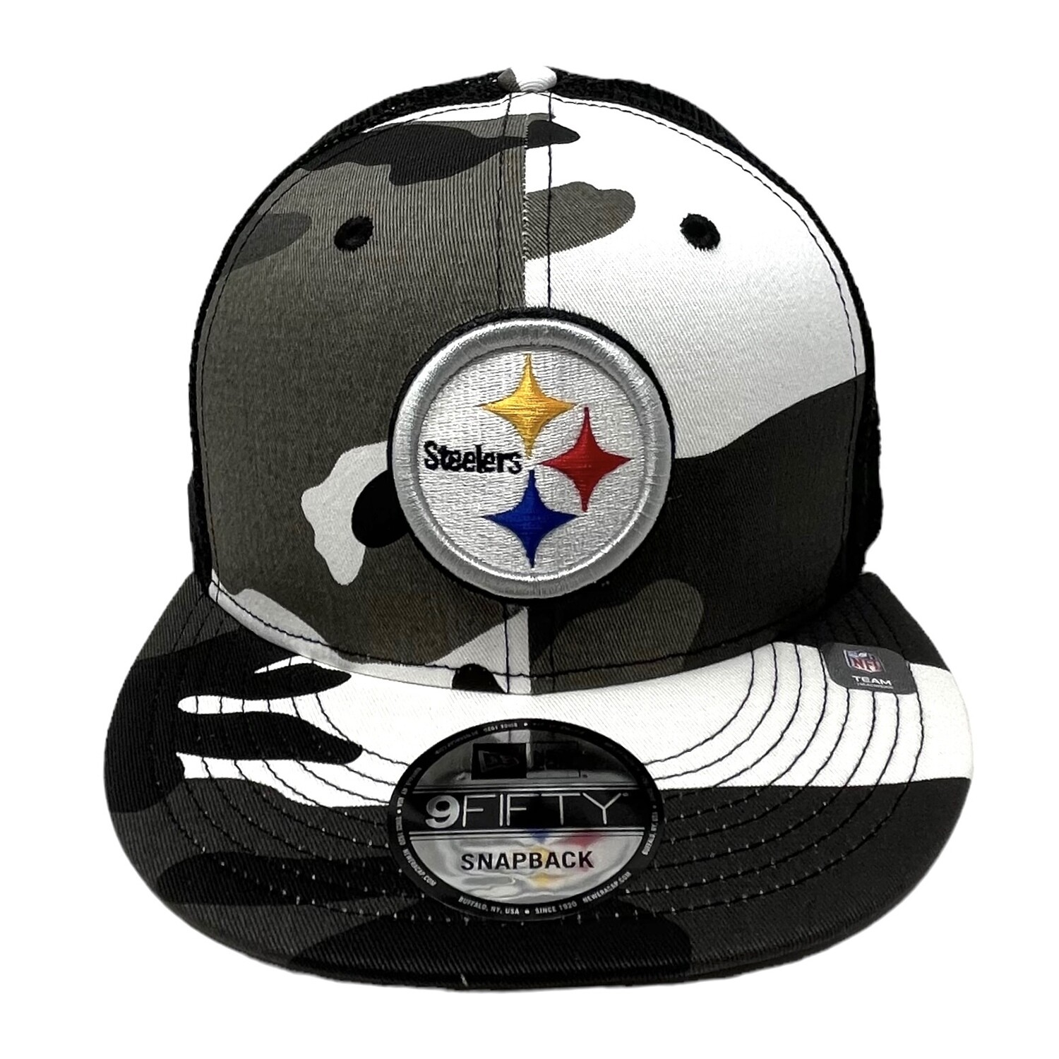 Pittsburgh Steelers Men's Camo New Era 9Fifty Trucker Snapback
