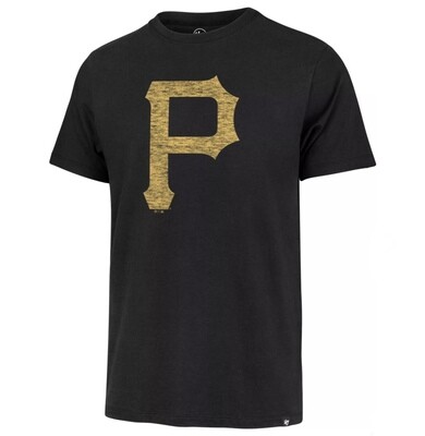 Pittsburgh Pirates Men’s Weathered Logo Black 47 Brand T-Shirt