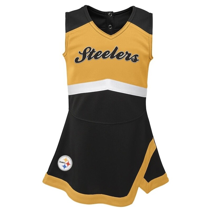 Pittsburgh Steelers Girls Preschool Two-Piece Cheerleader Dress Set Pittsburgh Steelers Girls Preschool Two-Piece Cheerleader Dress Set