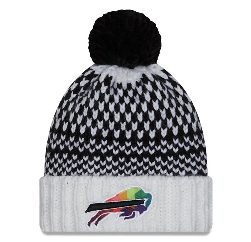Buffalo Bills Women's New Era NFL Crucial Catch Cuffed Pom Knit Hat