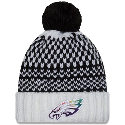 Philadelphia Eagles Women's 2023 New Era NFL Crucial Catch Cuffed Pom Knit Hat