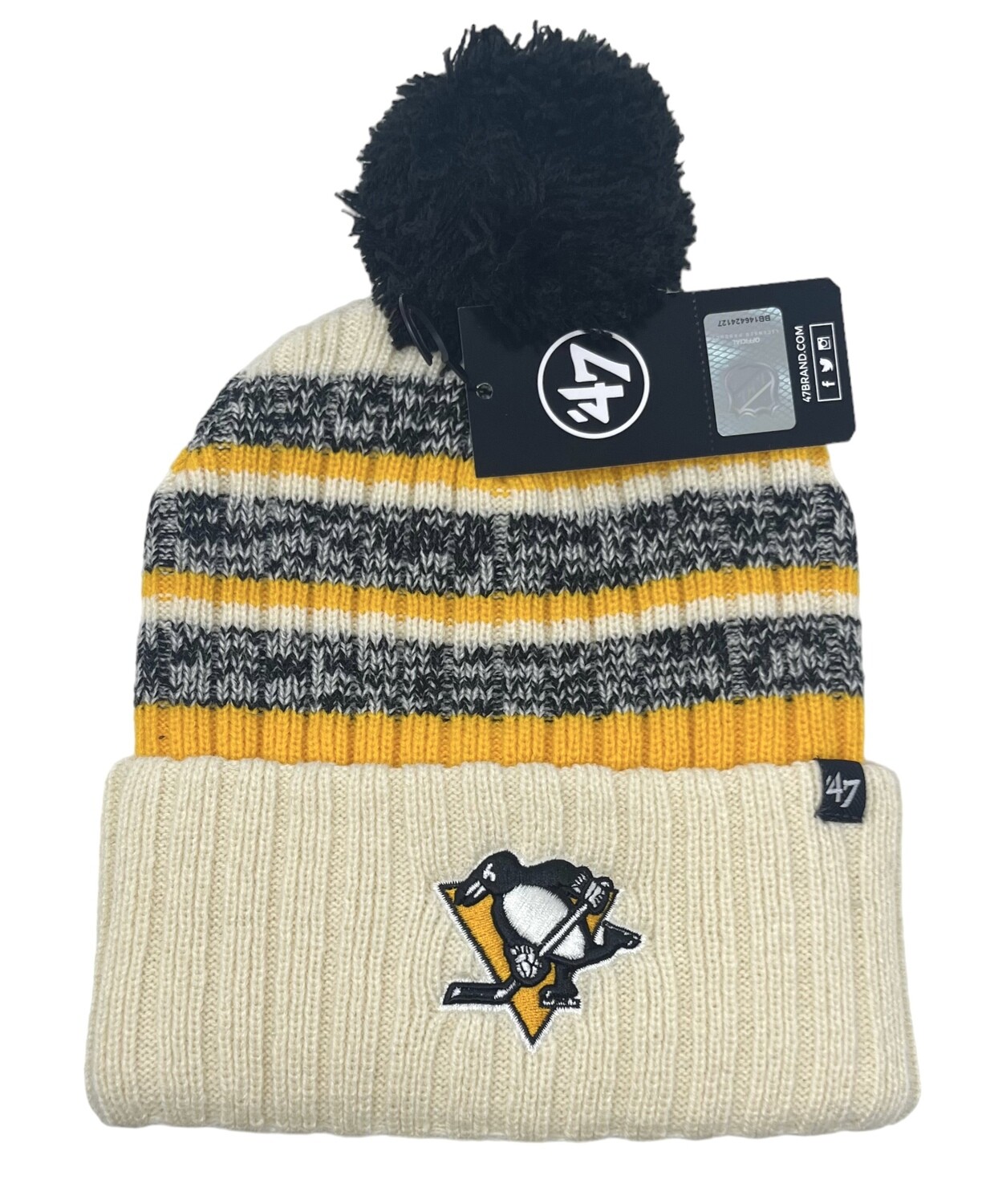 Pittsburgh Penguins Men’s 47 Brand Tavern Cuffed Pom Knit Hat