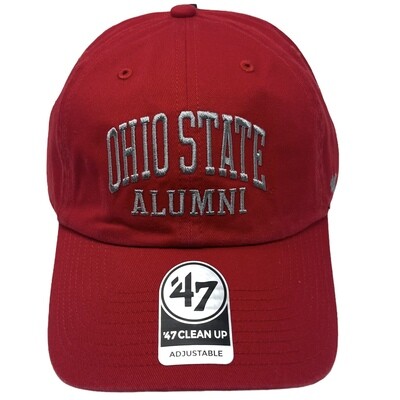 Ohio State Buckeyes Men’s Red Alumni 47 Brand Clean Up Adjustable Hat