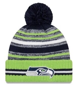 Seattle Seahawks Men's New Era Sport Cuffed Pom Knit Hat