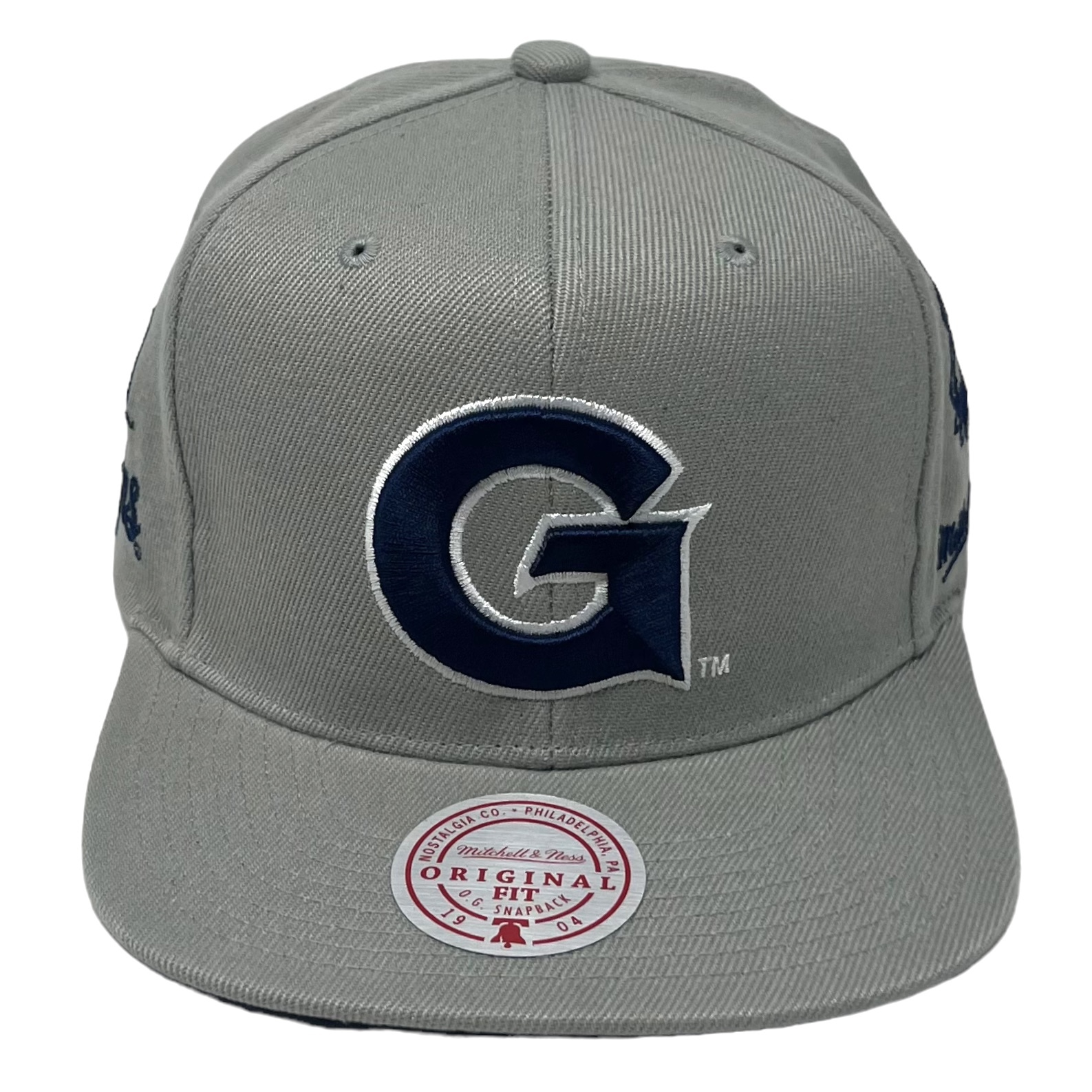 Youth Mitchell & Ness Navy Georgetown Hoyas Varsity Letter Snapback Hat