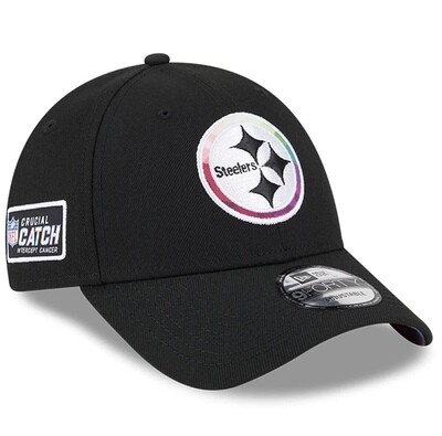 Pittsburgh Steelers Men's New Era Black 2023 Crucial Catch 9FORTY Snapback Hat