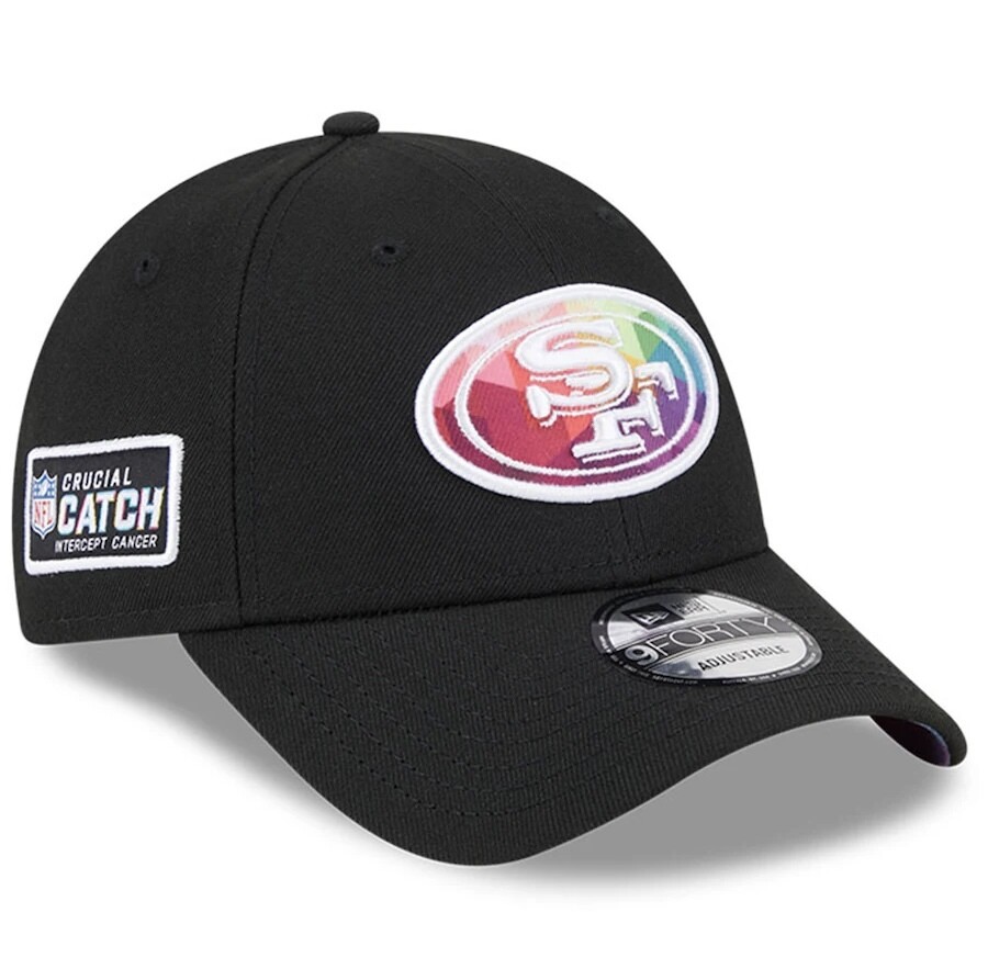 San Francisco 49ers Men's New Era Black 2023 Crucial Catch 9FORTY Snapback Hat