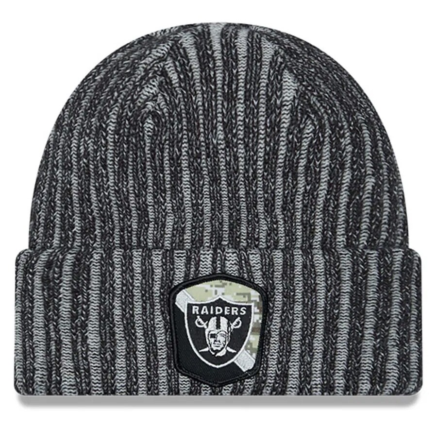 Las Vegas Raiders Men's 2023 New Era Salute to Service Sport Cuffed Knit Hat