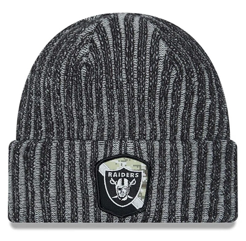 Las Vegas Raiders Men's 2023 New Era Salute to Service Sport Cuffed Knit Hat